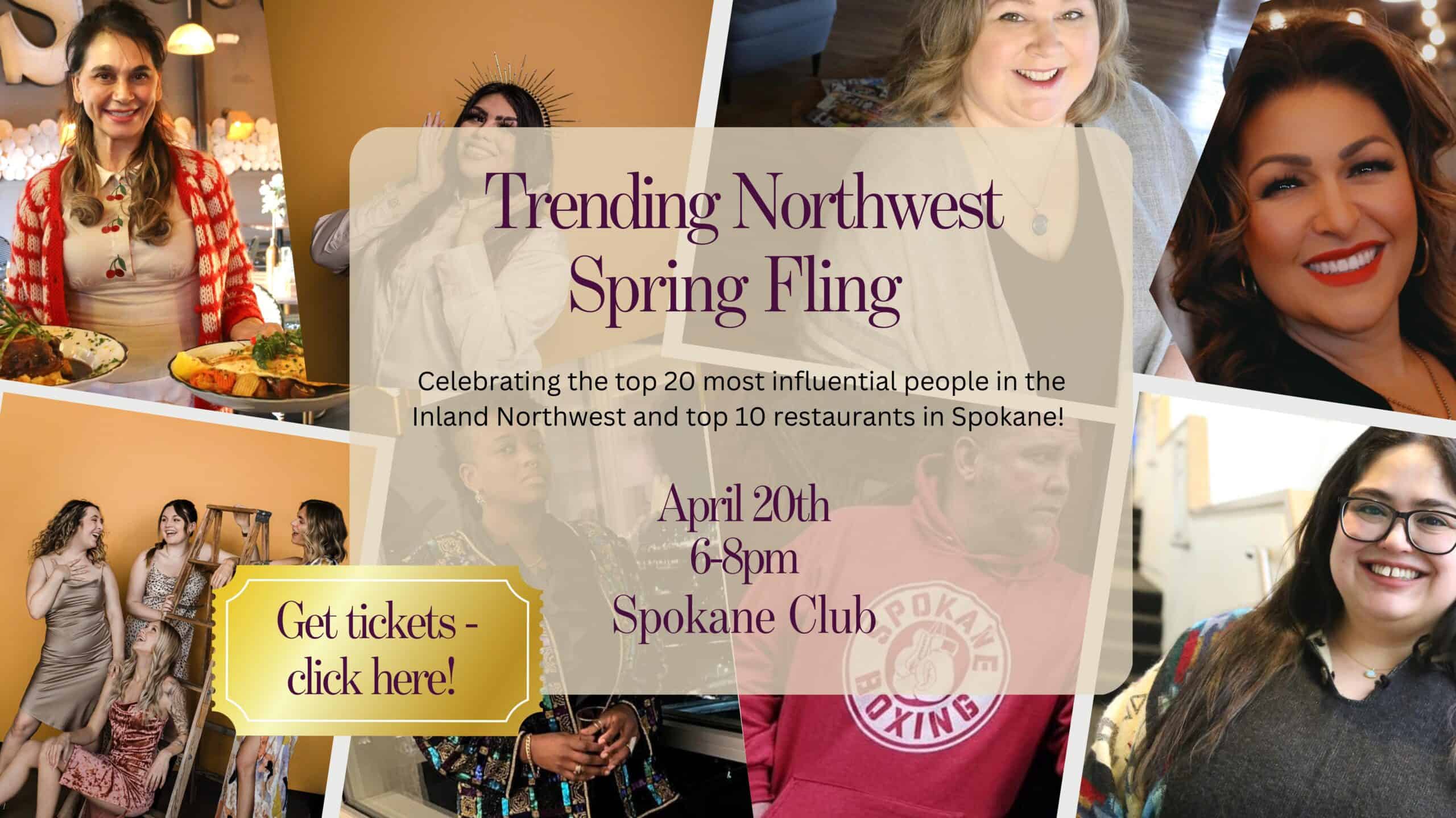 an add for the trending northwest spring fling magazine event to be held April 20
