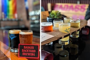 Photo of beers from Badass Backyard Brewing in Spokane WA