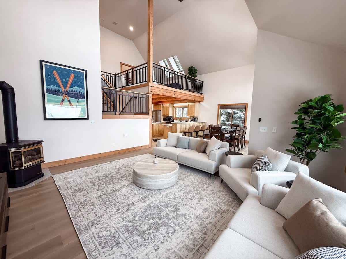 The beautiful home overlooking the water with the sunset.  If you've been hunting for a luxury Montana vacation that will take your breath away, look no further.