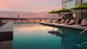 The Four Seasons Seattle Family Stay - Pool overlooking Elliot Bay - Rooftop pool